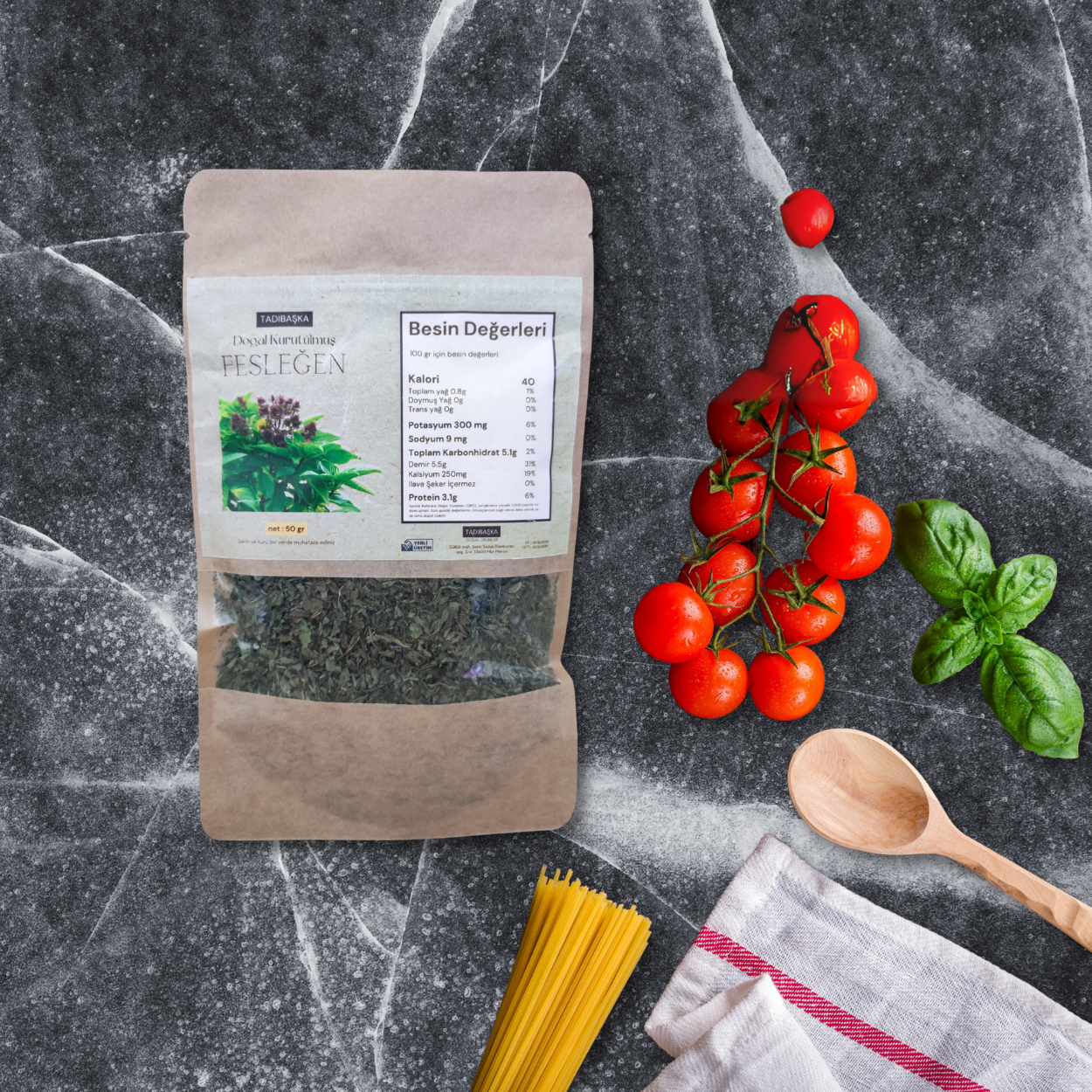Gölgede Kurutulmuş Fesleğen 50 Gr