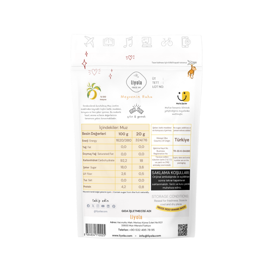 Liyola Dondurularak Kurutulmuş Muz 20g
