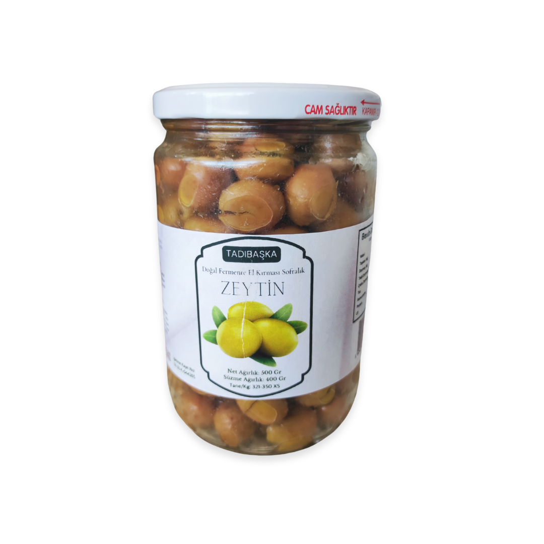 Tadıbaşka İri Taneli El Kırması Yeşil Zeytin