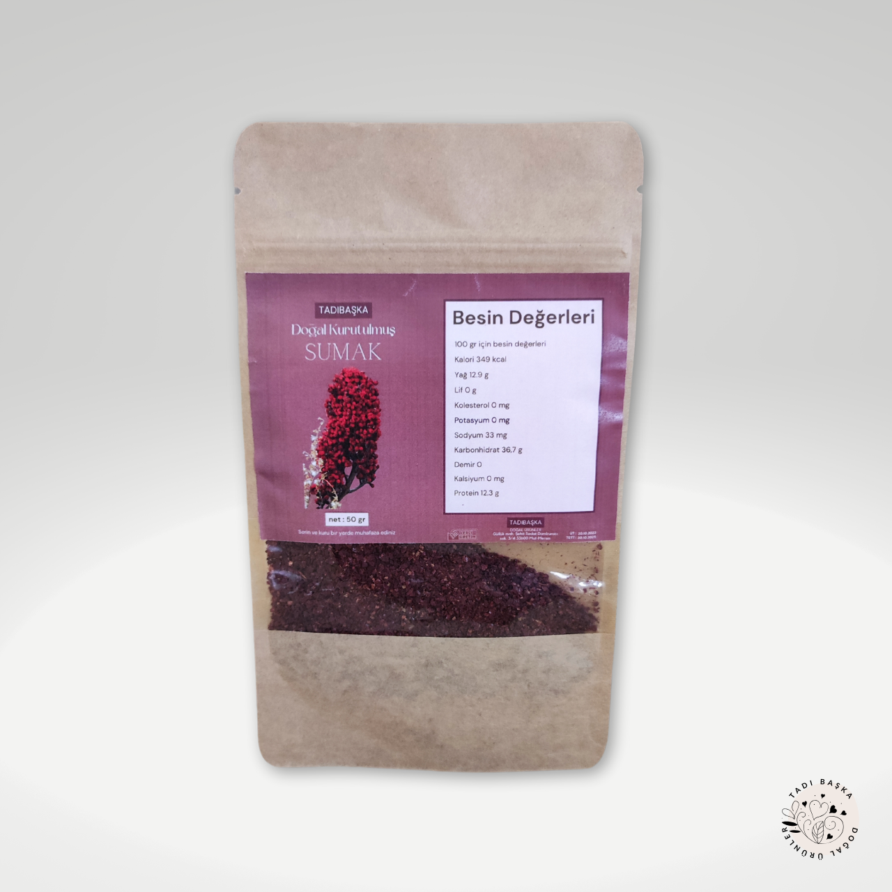 Yemeklerinizin Vazgeçilmezi; Havanda Dövülmüş Sumak 100 Gr