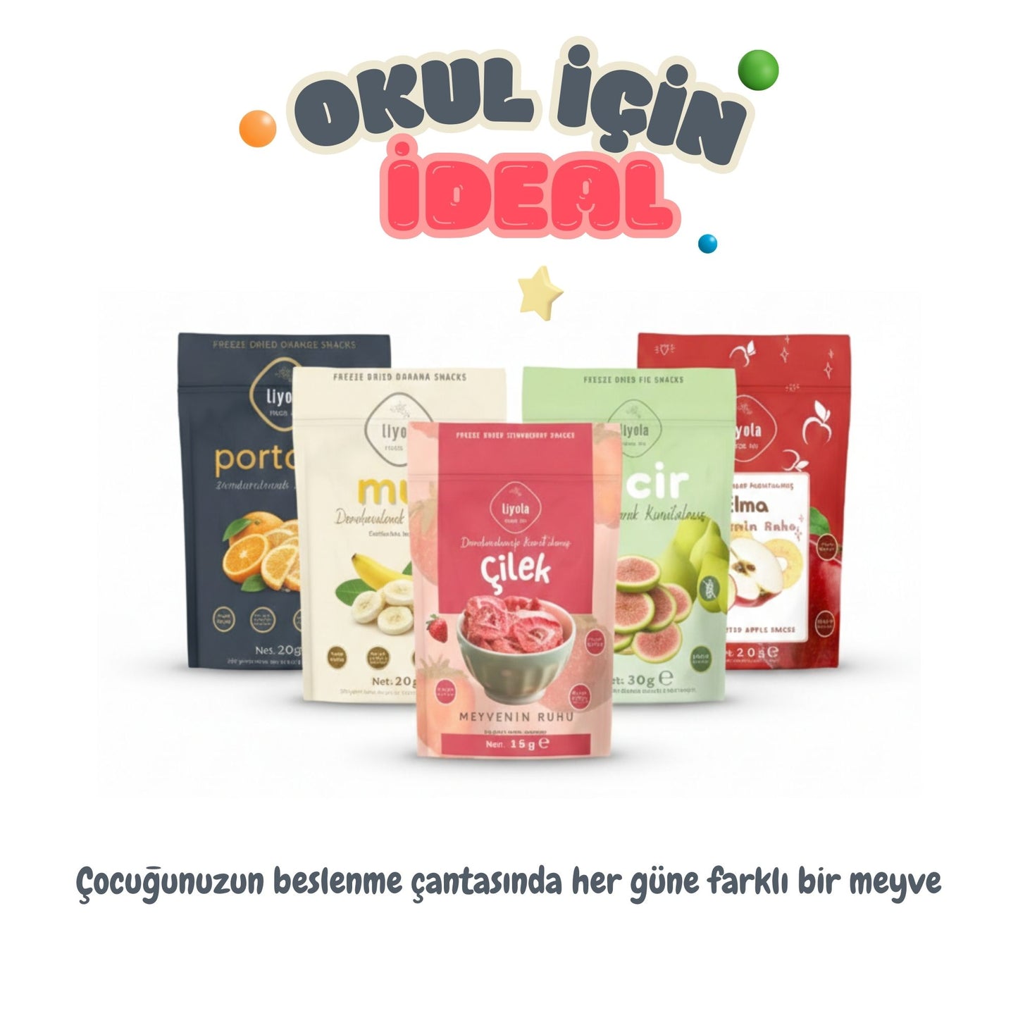 Liyola Freeze Dry 5'li Karışık Avantaj Paketi - %100 Doğal Meyve Seti