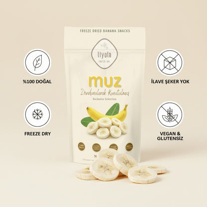 Liyola Freeze Dry Dondurularak Kurutulmuş Muz | %100 Doğal, Şekersiz-20g