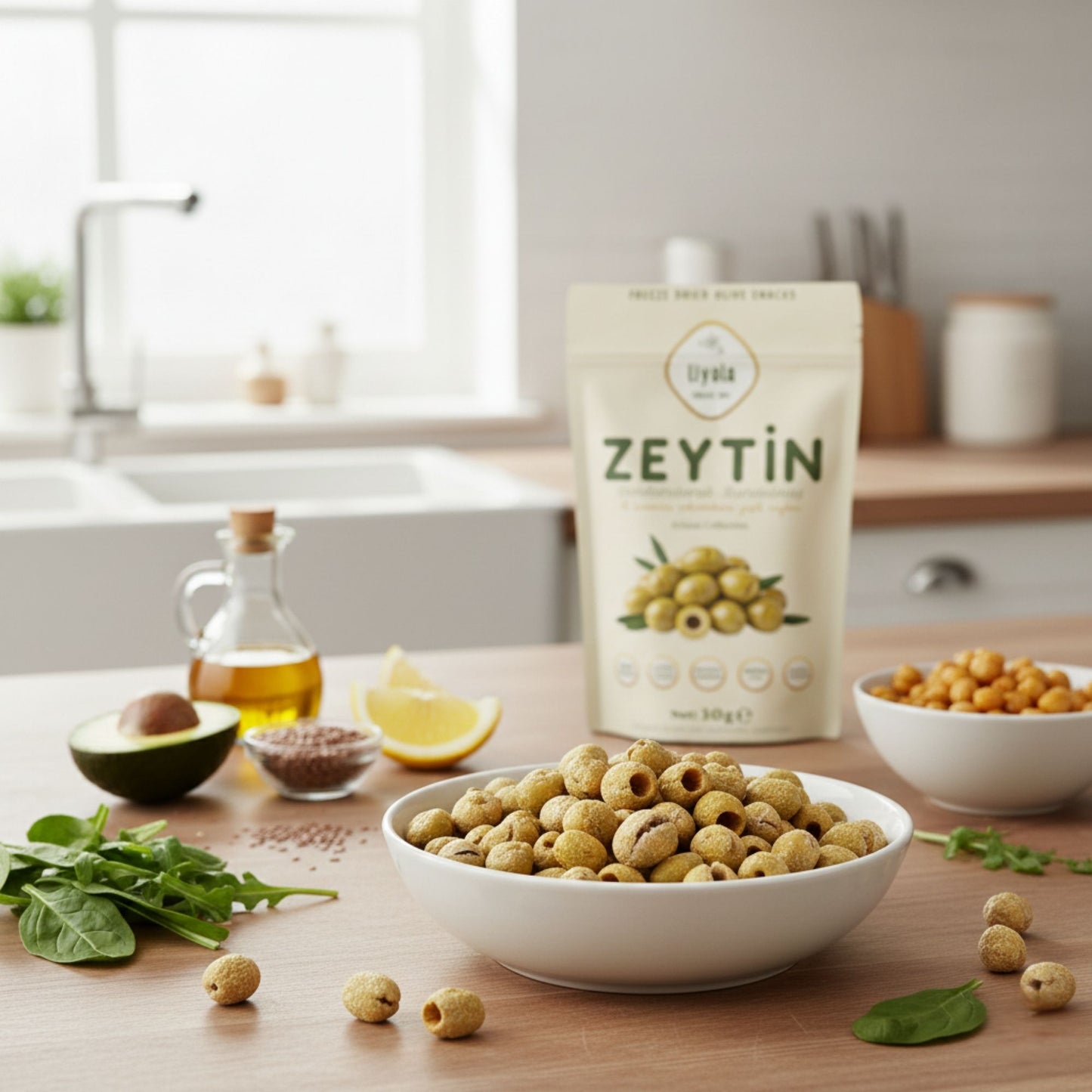 Liyola Artisan Collection | Dondurularak Kurutulmuş El Kırması Çekirdeksiz Yeşil Zeytin