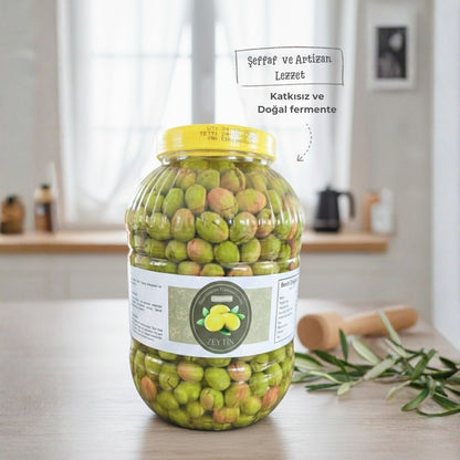 Tadıbaşka İri Taneli El Kırması Yeşil Zeytin