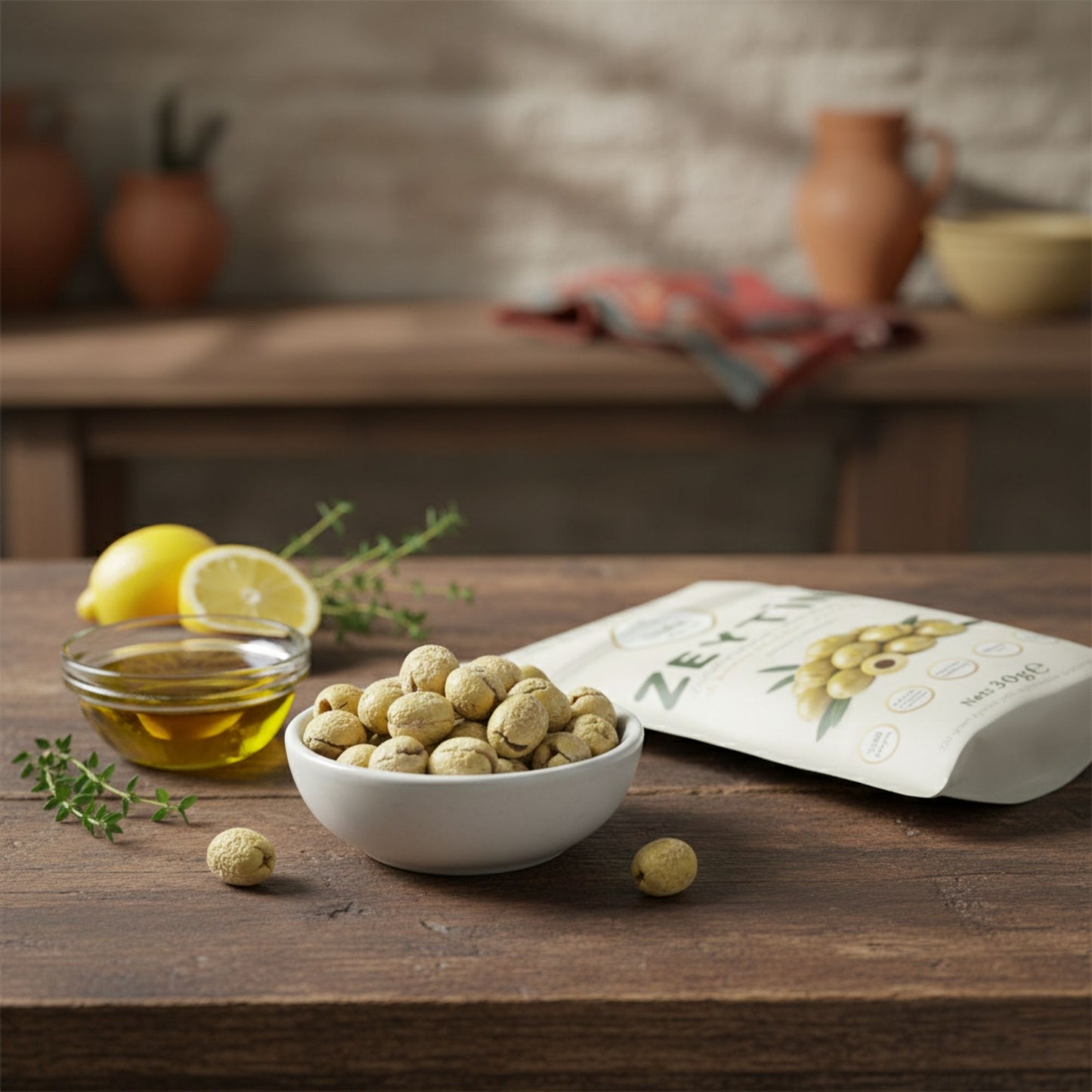 Liyola Artisan Collection | Dondurularak Kurutulmuş El Kırması Çekirdeksiz Yeşil Zeytin