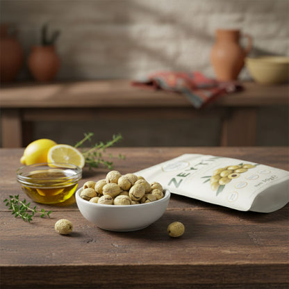 Liyola Artisan Collection | Dondurularak Kurutulmuş El Kırması Çekirdeksiz Yeşil Zeytin