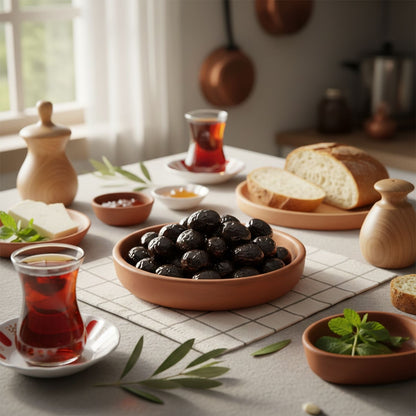 Tadıbaşka Geleneksel Salamura Doğal Siyah Zeytin Az Tuzlu Kahvaltılık 1 kg