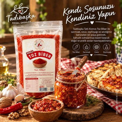 Tadıbaşka Geleneksel Güneşte Kurutulmuş Tatlı Toz Biber
