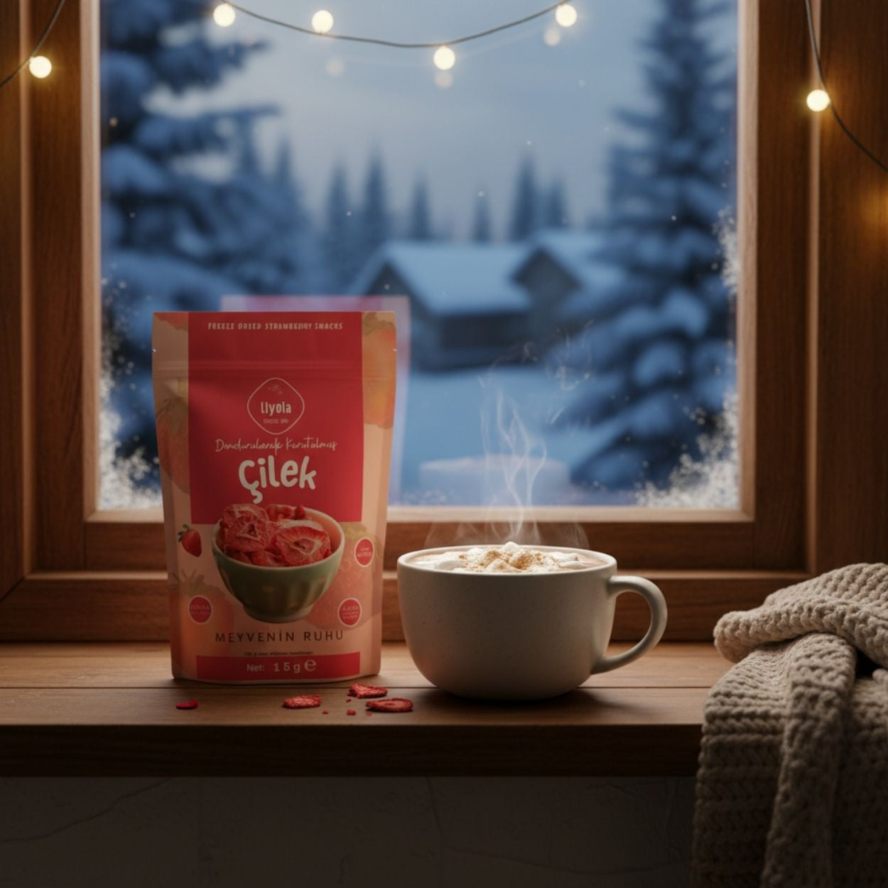 Liyola Freeze Dry Çilek 15 g | Dondurularak Kurutulmuş, Şeker İlavesiz Doğal Atıştırmalık