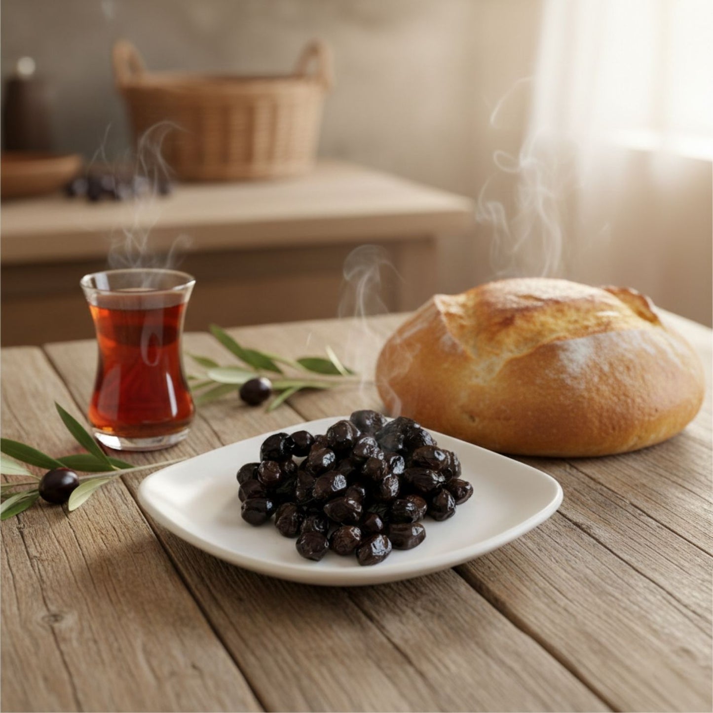 Tadıbaşka Geleneksel Salamura Doğal Siyah Zeytin Az Tuzlu Kahvaltılık 1 kg