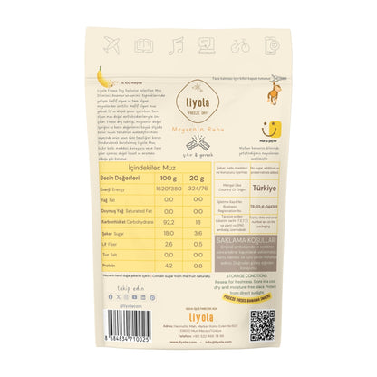 Liyola Freeze Dry Dondurularak Kurutulmuş Muz | %100 Doğal, Şekersiz-20g