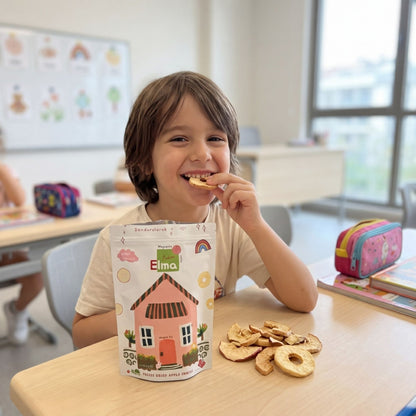 Liyola Kids Dondurularak Kurutulmuş Kabuksuz Elma 20g | %100 Doğal ve Şeker İlavesiz Çıtır Elma Dilimleri