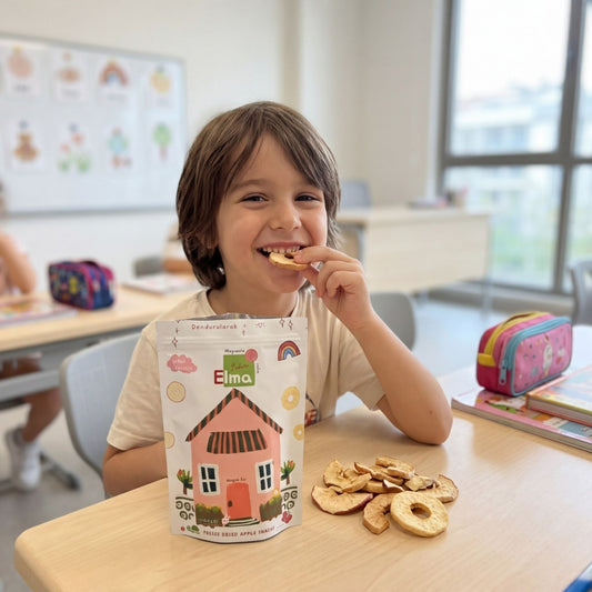Liyola Kids Dondurularak Kurutulmuş Kabuksuz Elma 20g | %100 Doğal ve Şeker İlavesiz Çıtır Elma Dilimleri