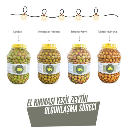 Tadıbaşka İri Taneli El Kırması Yeşil Zeytin