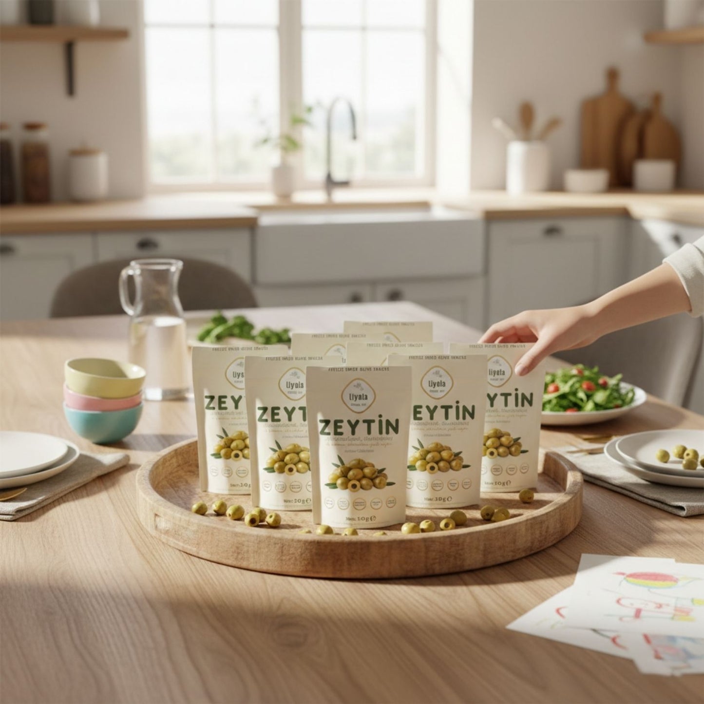 Liyola Artisan Collection | Dondurularak Kurutulmuş El Kırması Çekirdeksiz Yeşil Zeytin