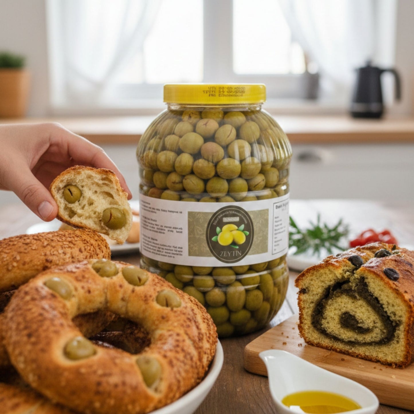 Tadıbaşka İri Taneli El Kırması Yeşil Zeytin