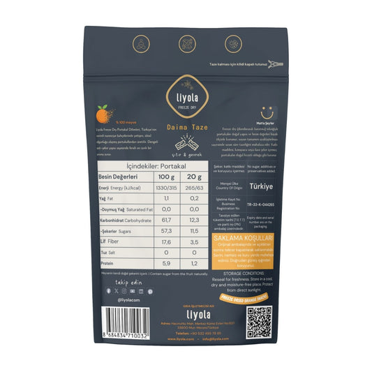 Liyola Freeze Dry Dondurularak Kurutulmuş Portakal Dilimleri – 20g