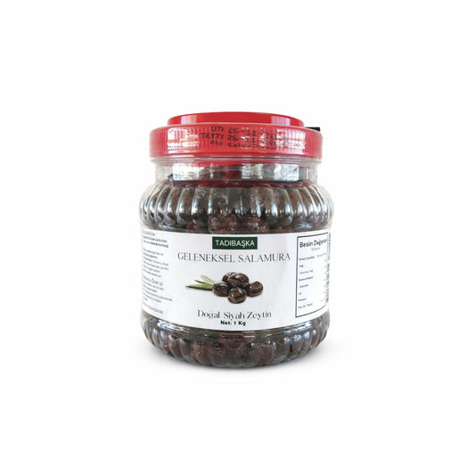 Tadıbaşka Geleneksel Salamura Doğal Siyah Zeytin Az Tuzlu Kahvaltılık 1 kg