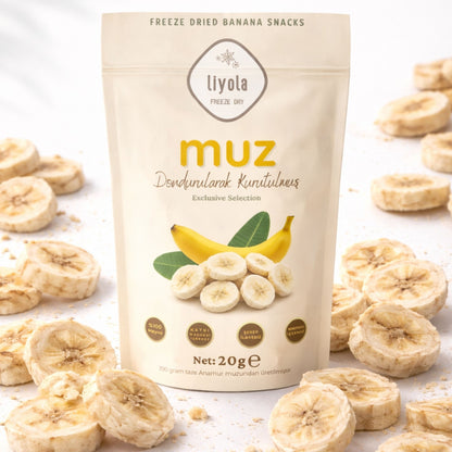 Liyola Freeze Dry Dondurularak Kurutulmuş Muz | %100 Doğal, Şekersiz-20g