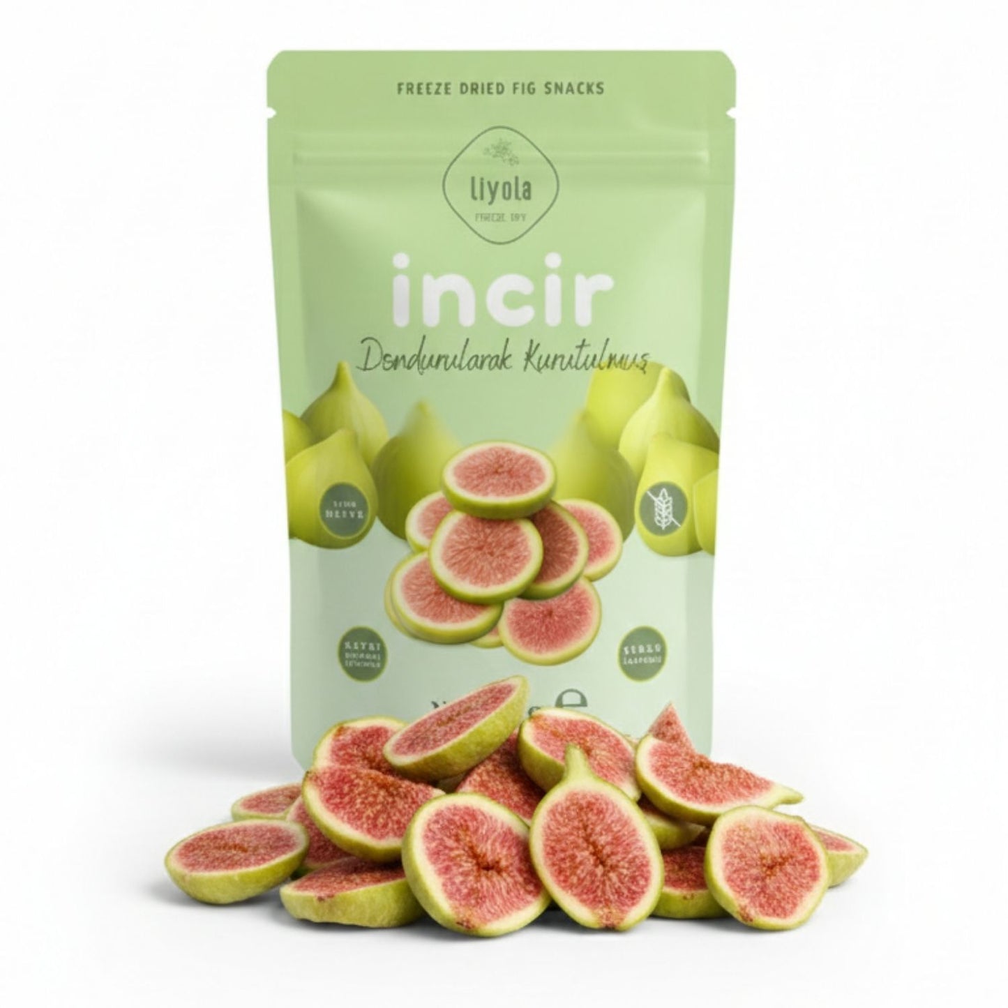 Liyola Dondurularak Kurutulmuş Mut Beyazı İncir. Şeker İlavesiz, Katkısız, Doğal Atıştırmalık, 30g